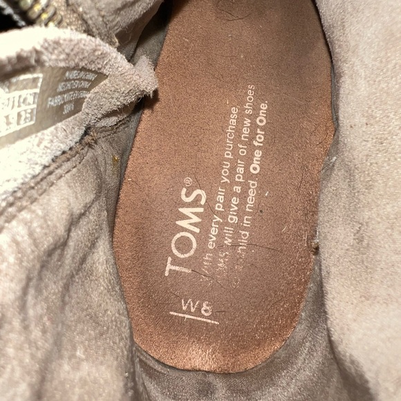 Toms Lunata Suede Block Taupe Heel booties, size W8. - Picture 7 of 12